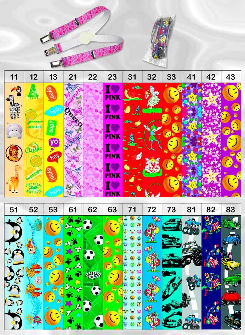 Dětské šle - kšandy zvířátka 2, délka 70 cm