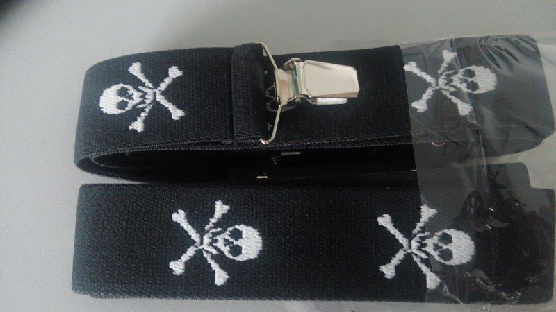 Šle - kšandy teenager 35 mm, Y 100 cm lebky