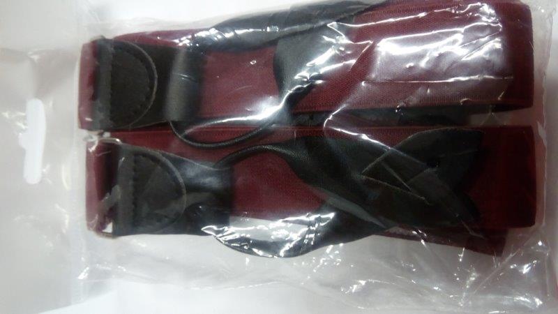 Pánské šle - kšandy s poutky Y 30 mm, 115 cm bordó