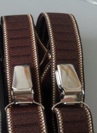 Pánské šle - kšandy 25 mm X, 115 cm tmavě hnědá