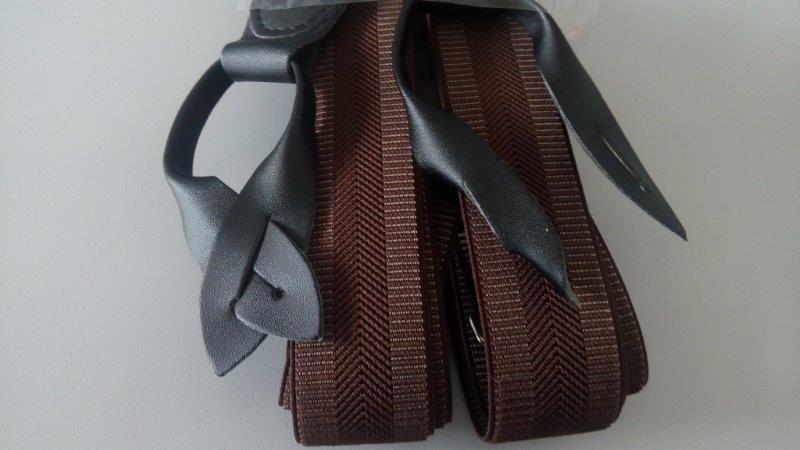 Pánské šle - kšandy s poutky Y 30 mm, 115 cm hnědá