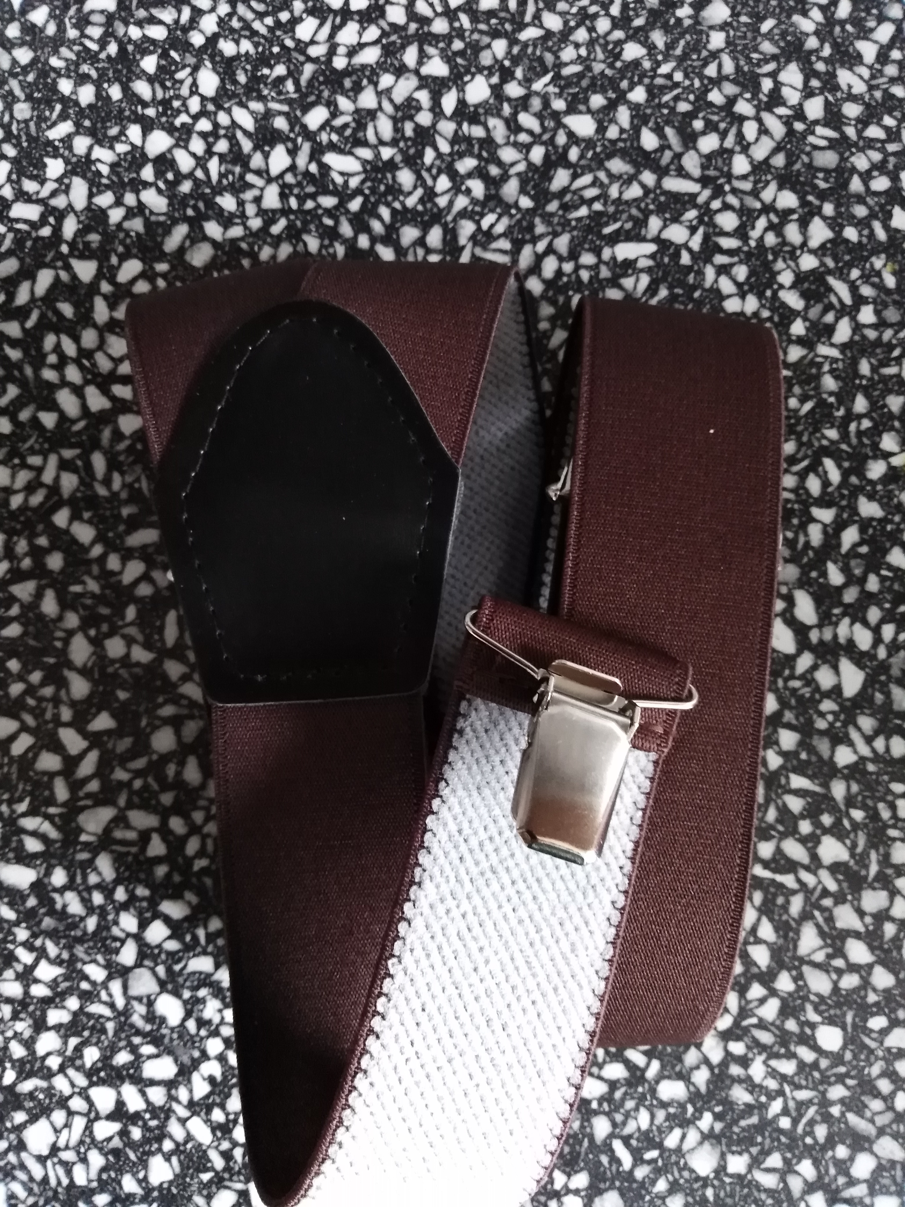 Pánské šle - kšandy 35 mm Y, 115 cm tmavě hnědé