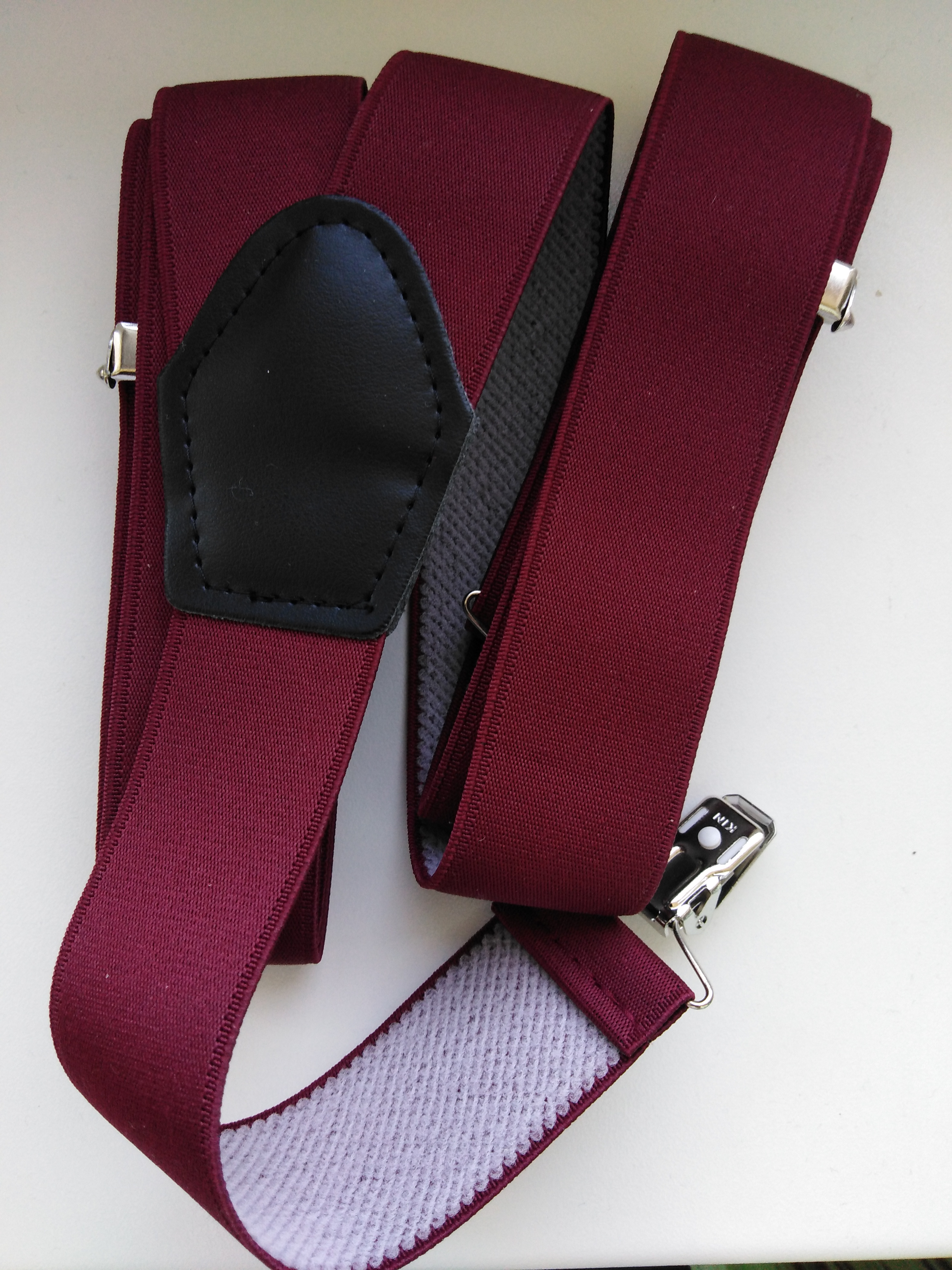 Pánské šle - kšandy 35 mm Y, 115 cm bordó