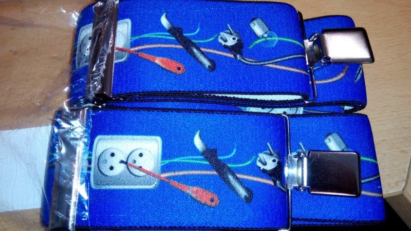 Pánské šle - kšandy 50 mm Y 120 cm povolání elektrikář