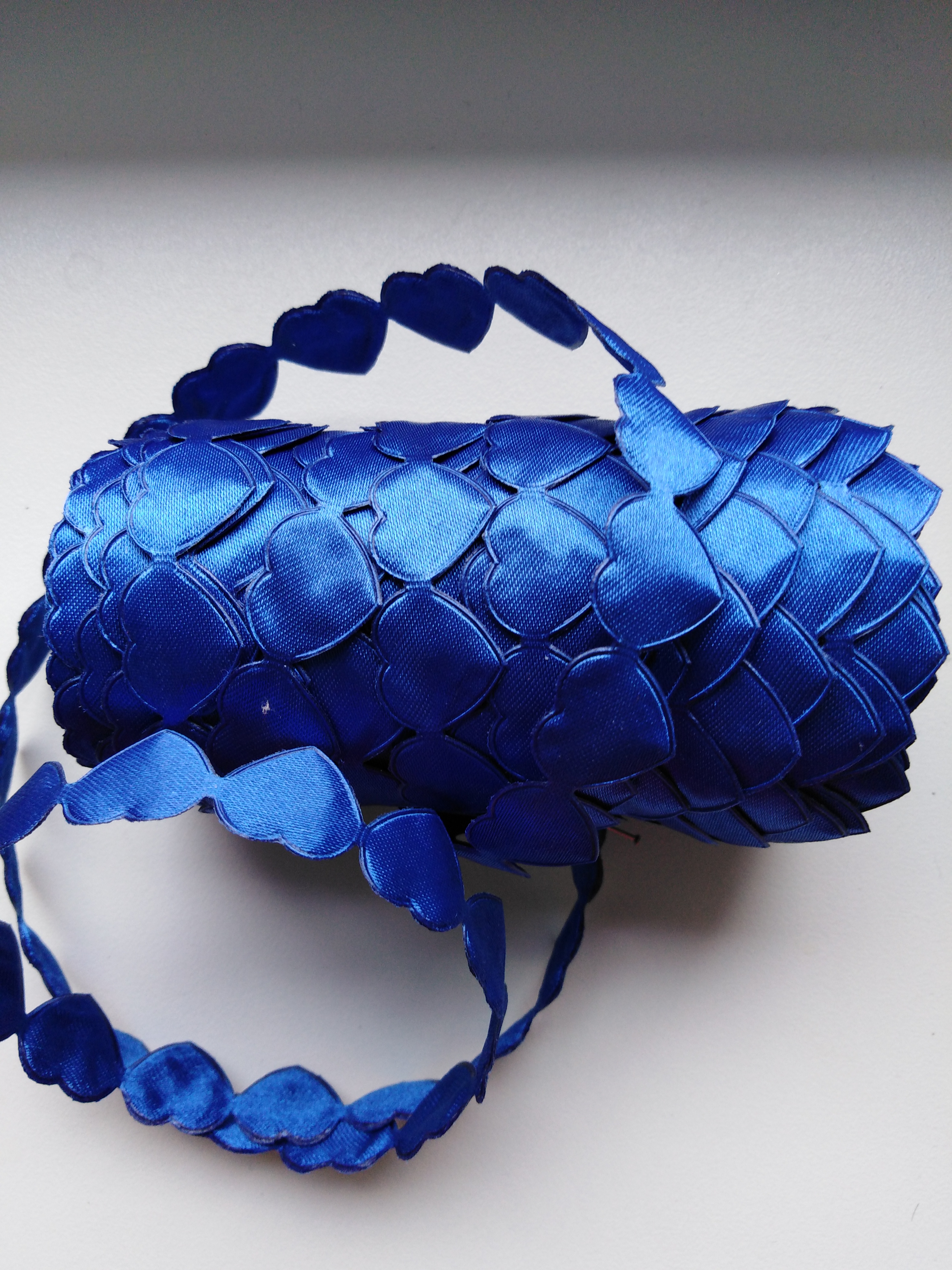 Aplikace metráž - srdíčka královská modř