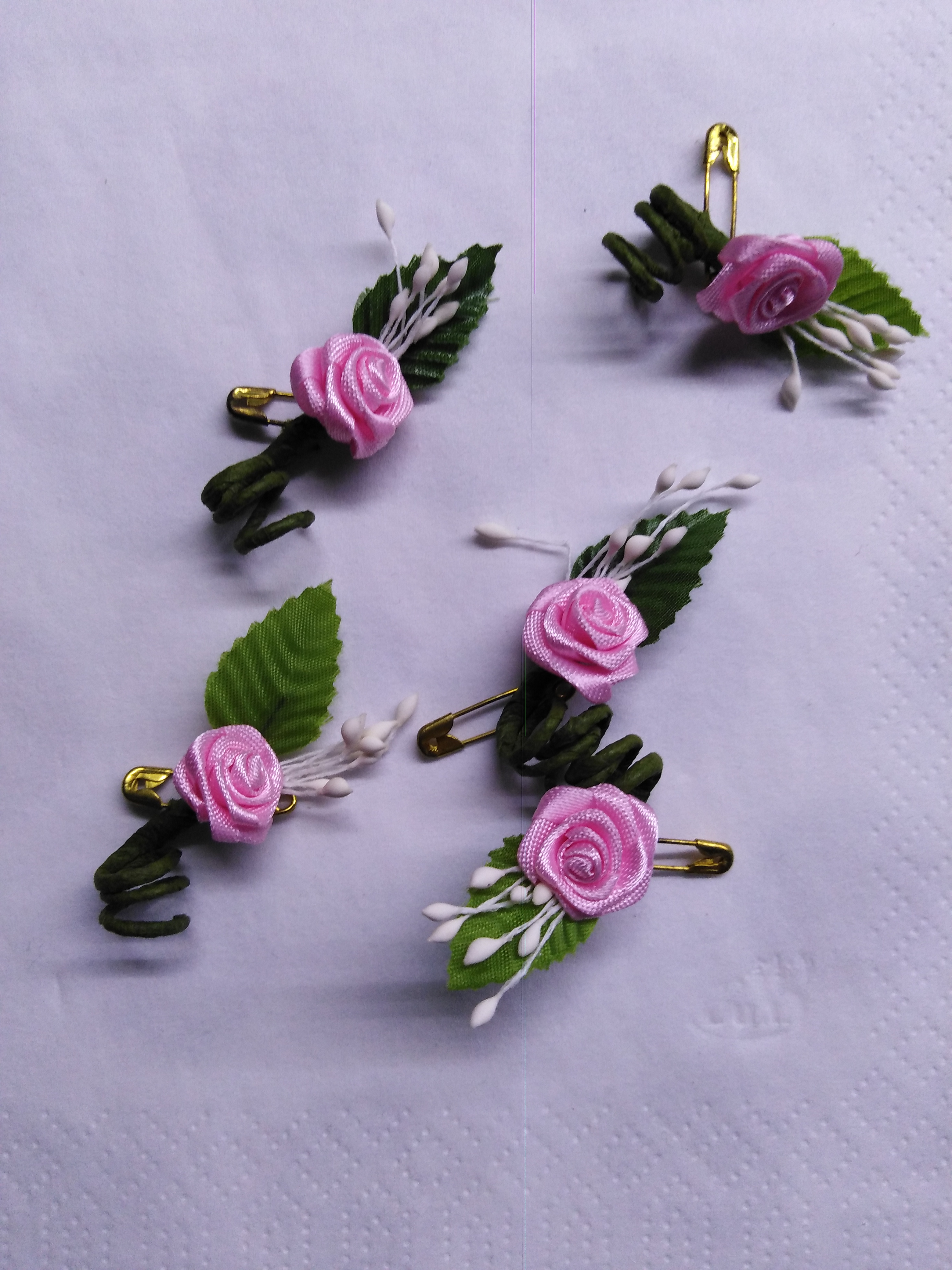 Růžička svatební ozdobná světle růžová