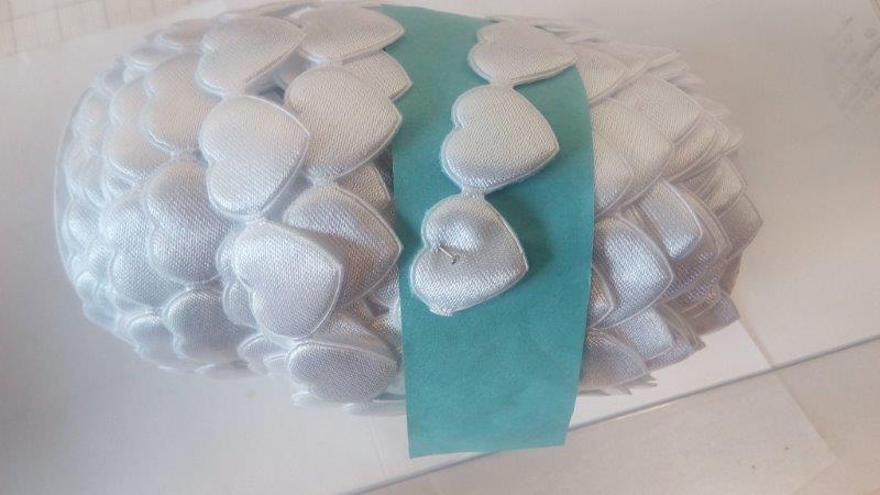 Aplikace metráž - srdíčka bílá