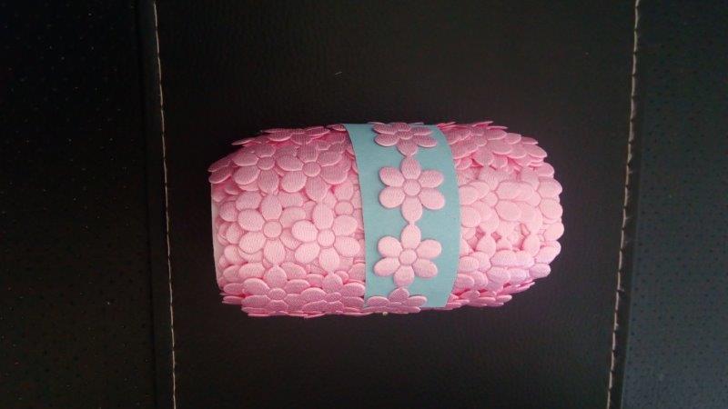 Aplikace metráž - květy velké světle růžová