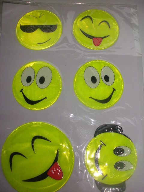 Samolepky reflexní 6 ks smajlík