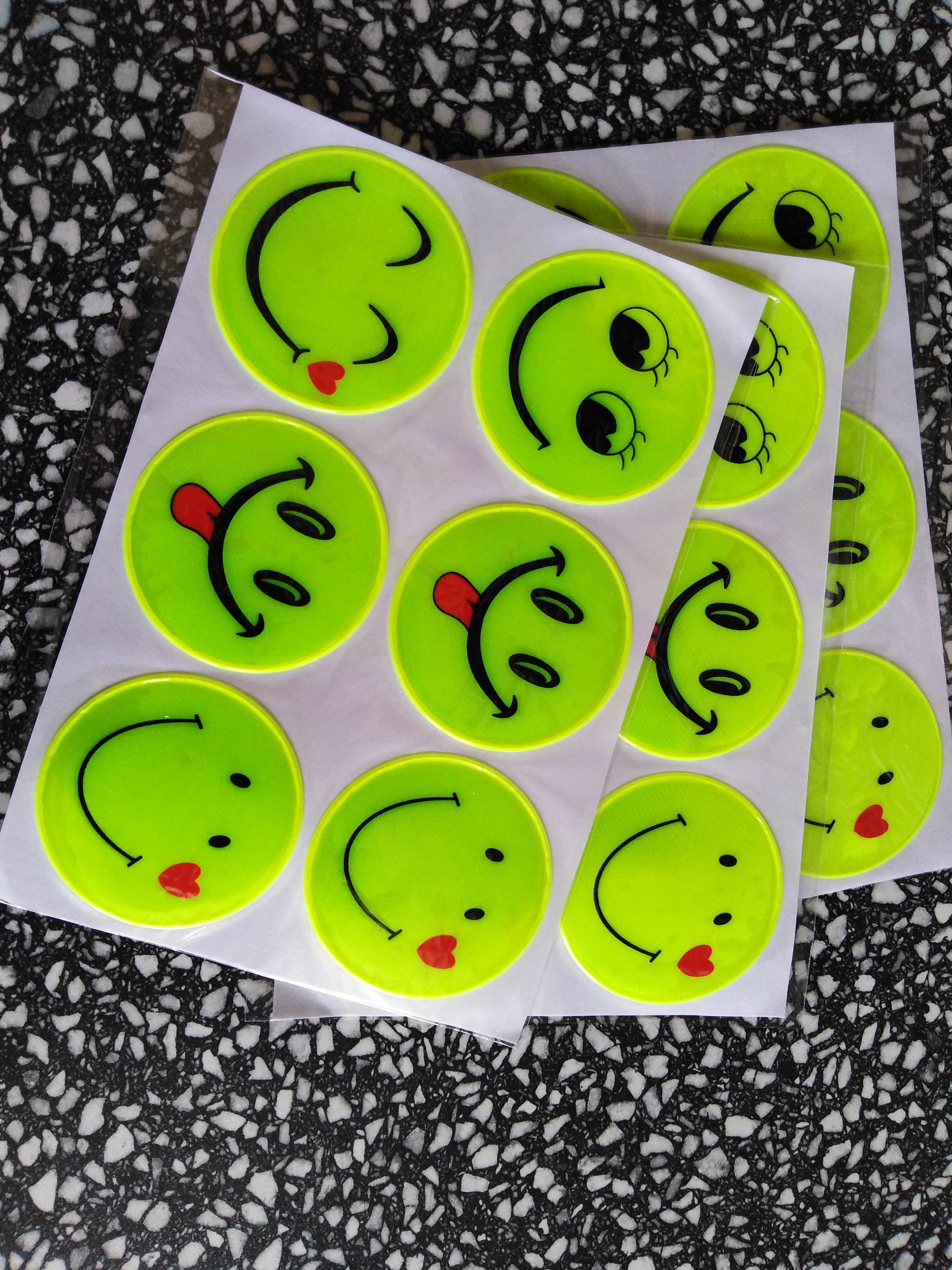 Samolepky reflexní 6 ks smajlík 1