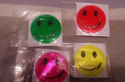 Samolepky reflexní smajlík - reflexní žlutá