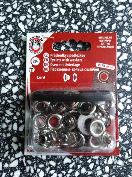Průchodky LORD kovové 7 mm - blistr stříbrné