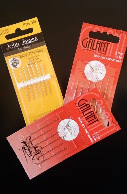 Jehly ruční pro špatně vidící - oranžové