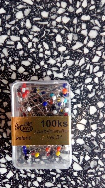 Špendlíky s plastovou hlavičkou mix