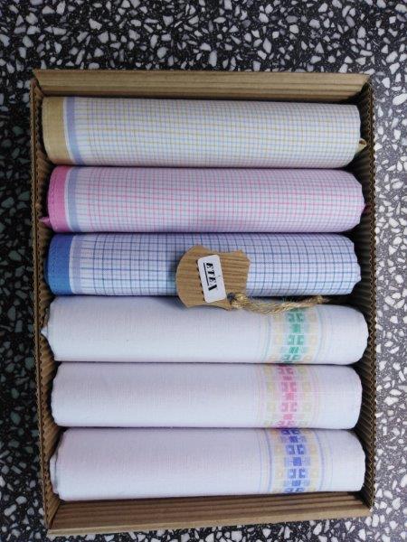 Kapesník dámský barevný - krabička 6 kusů