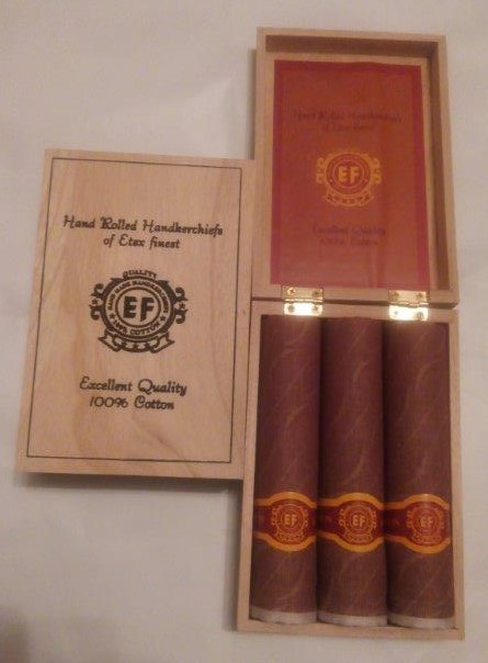 Kapesník pánský barevný žakár doutník 3 ks krabička