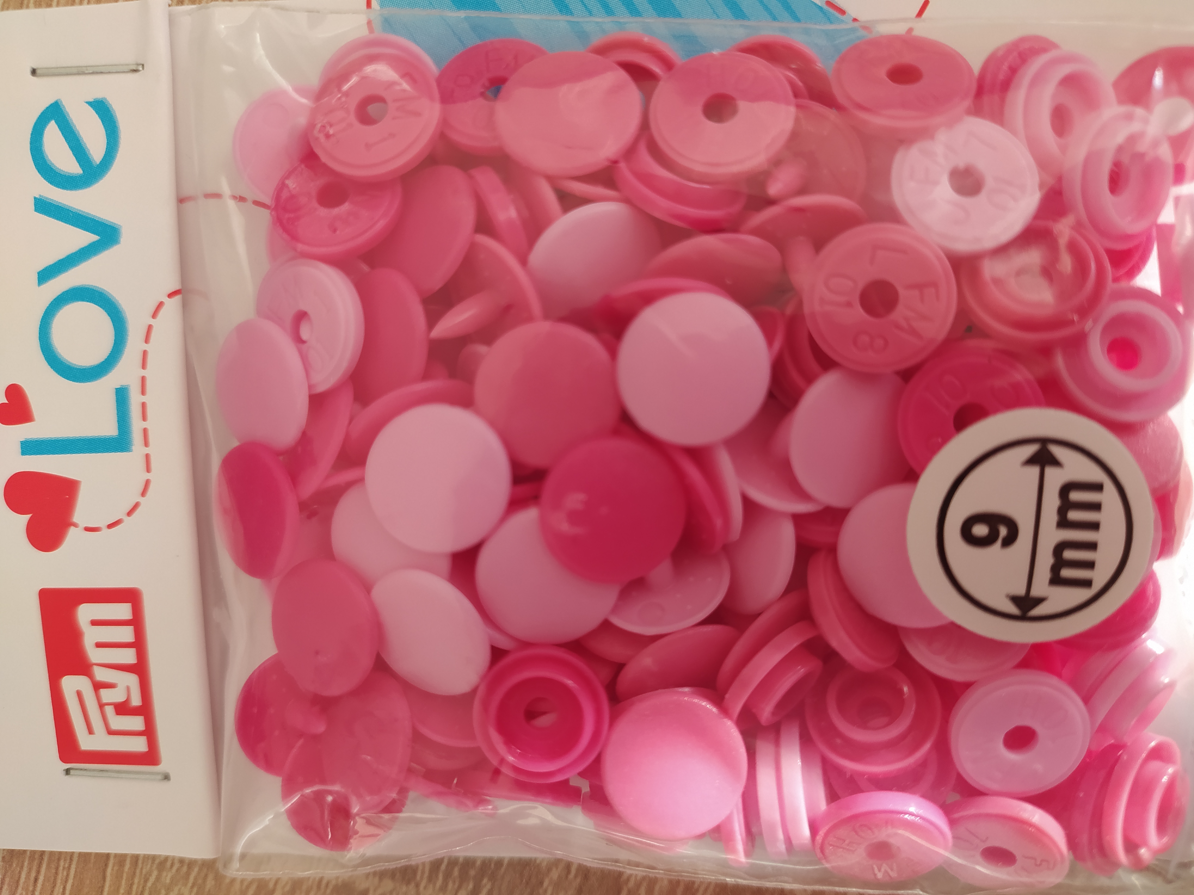 Patentky MINI Color Snaps Prym love růžový mix