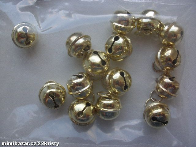 Kovová rolnička 12 mm zlatá