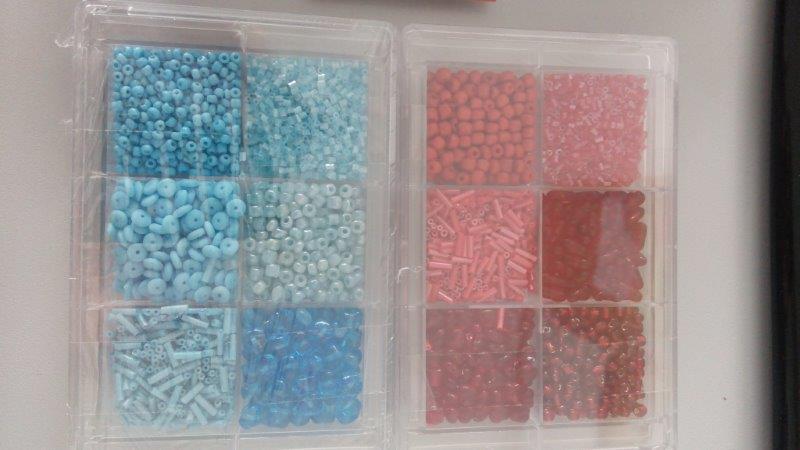 Skleněné perličky - korálky 70 g modré