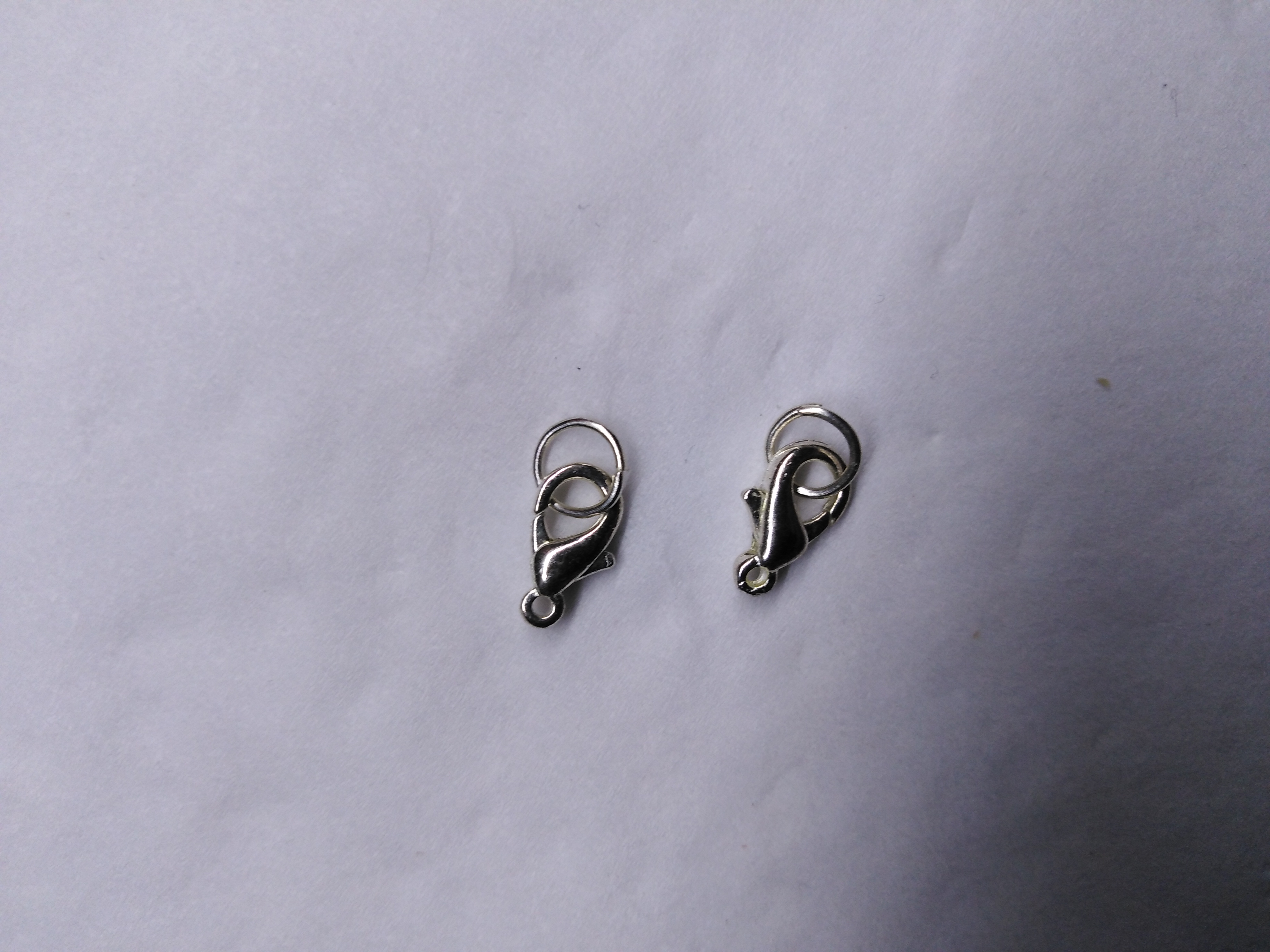 Zapínání na korálky karabinka stříbrná