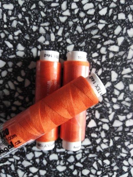 Nitě Unipoly 120 14x2 100 m červenooranžová