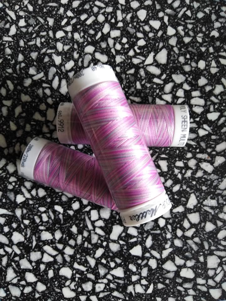 Nitě Poly Sheen Multi 200 m trilobalová s leskem 9912 melír 14