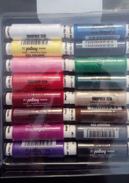 Nitě Unipoly 100 m kazeta 16 cívek