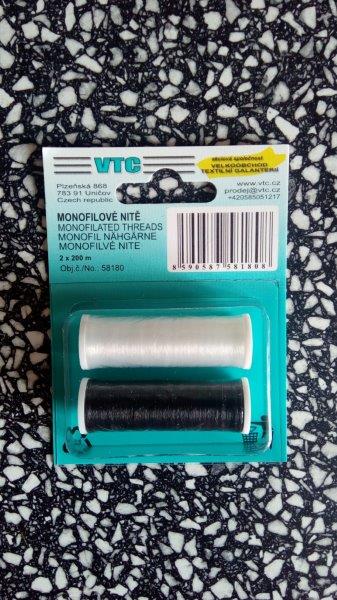 Nitě monofilové 200 m - 2 cívky