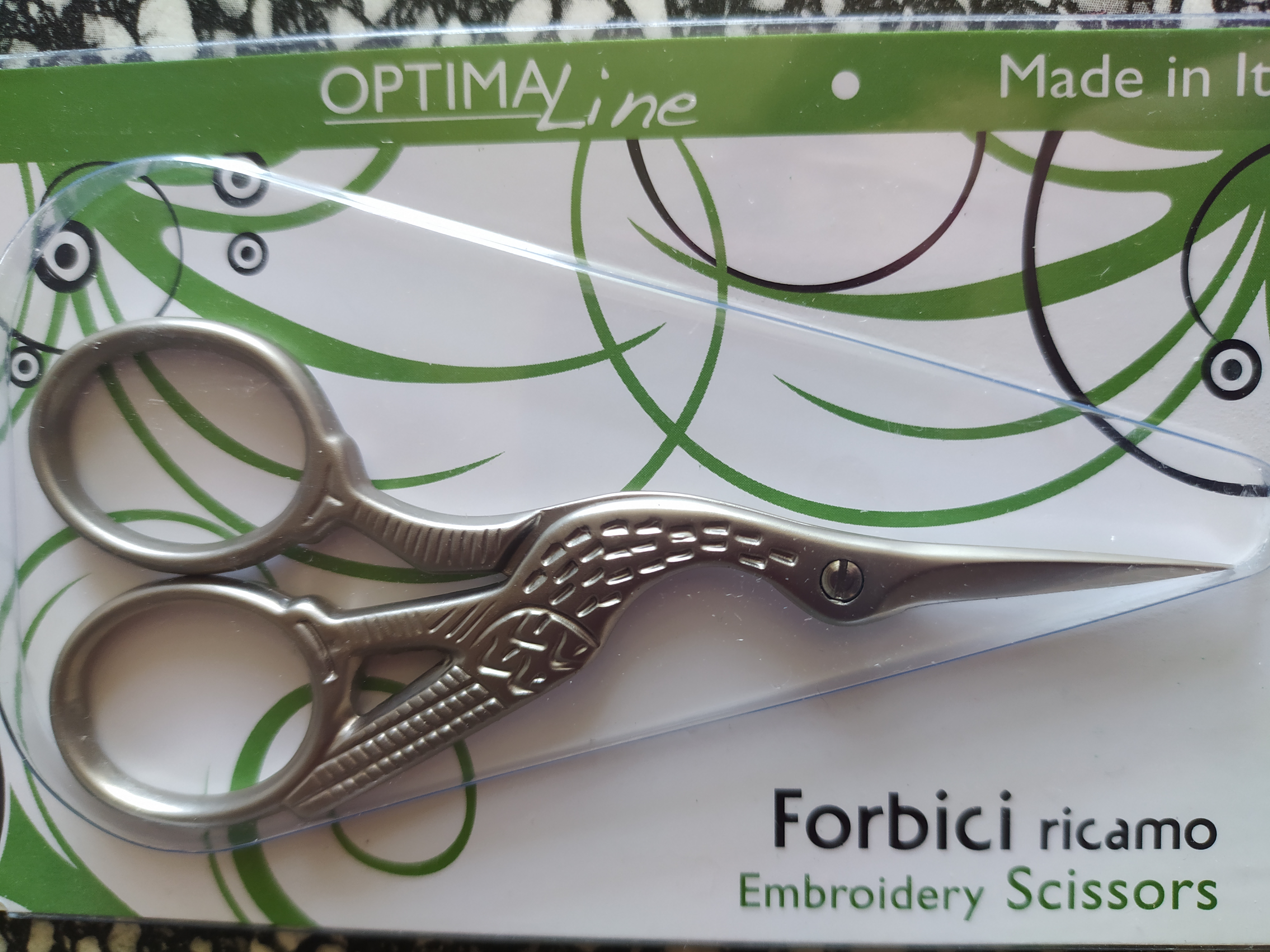 Nůžky vyšívací Čáp matný chrom 9 cm