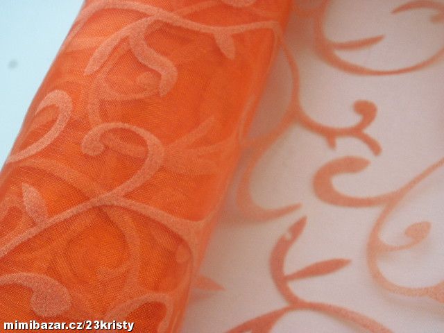 Organza s tiskem 40 cm červený pepř