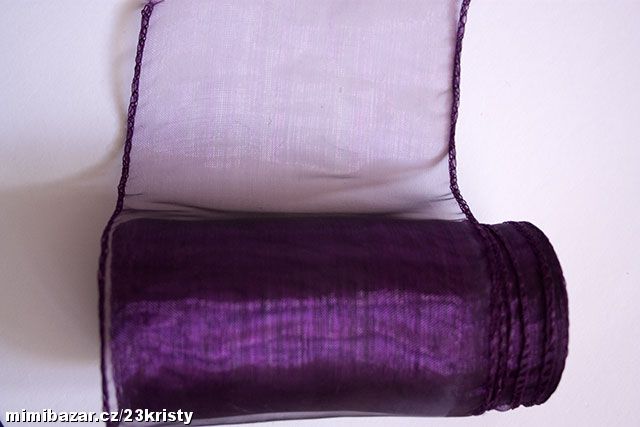 Organza 12 cm obšitá tmavě fialová