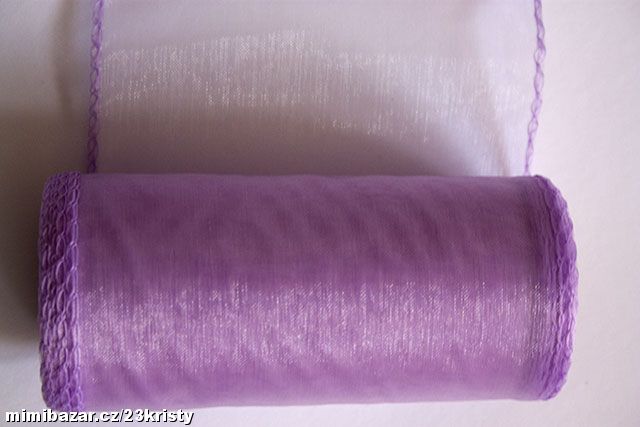 Organza 12 cm obšitá světle fialová