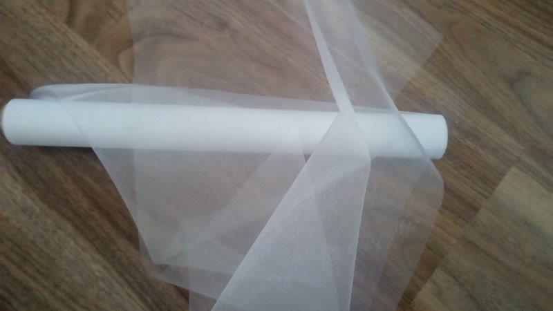 Organza řezaná šíře 36 cm bílá