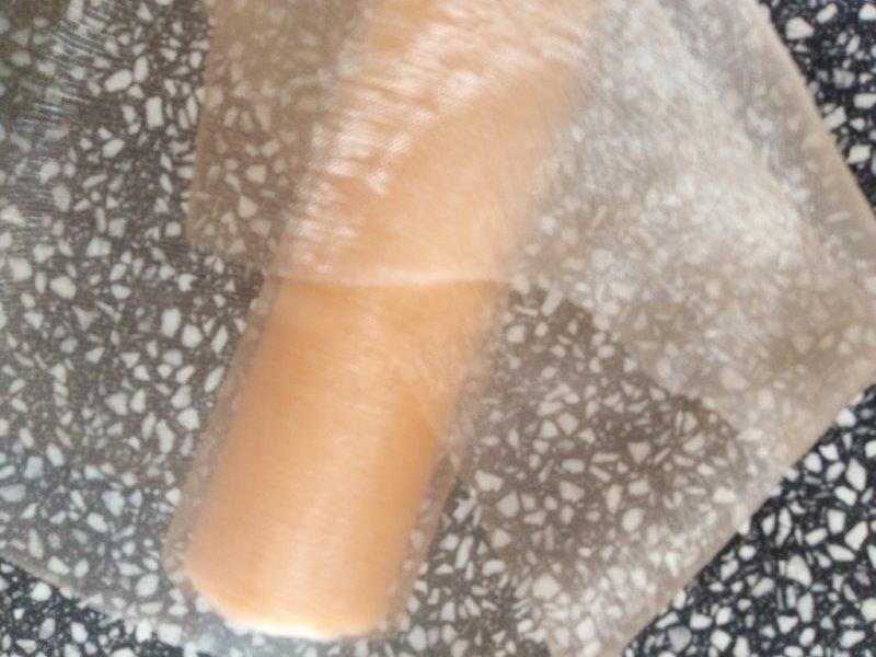 Organza řezaná šíře 16 cm béžovo oranžová