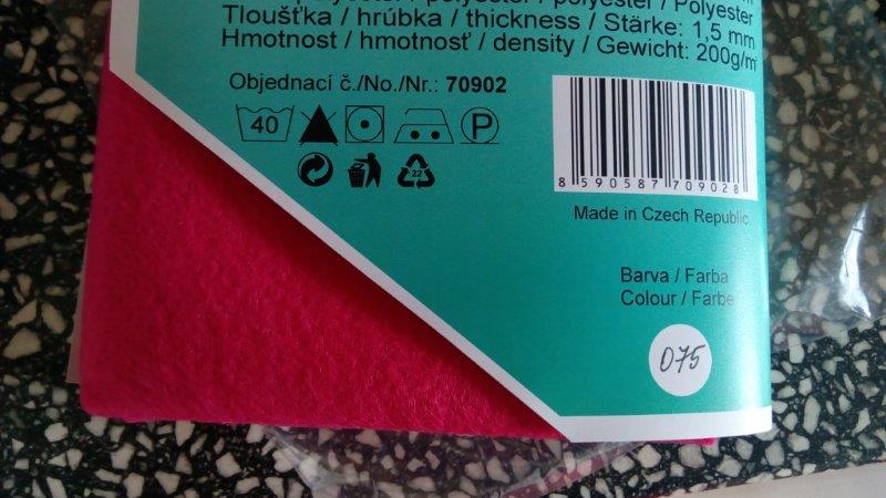 Dekorační plsť - filc 50 x 60 cm cyklámen 075