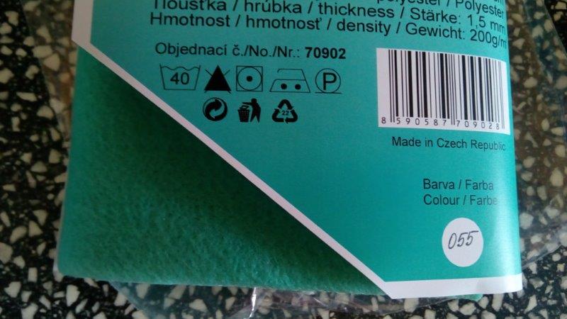 Dekorační plsť - filc 50 x 60 cm zelený tyrkys 055