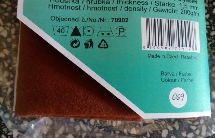 Dekorační plsť - filc 50 x 60 cm hnědá 069