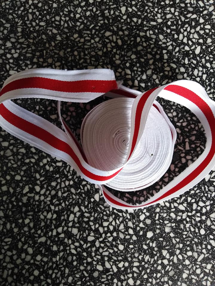 Lampas 30 mm bílý - červený