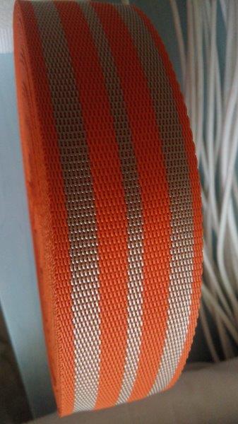 Popruh polypropylenový 50 mm béžová+oranžová