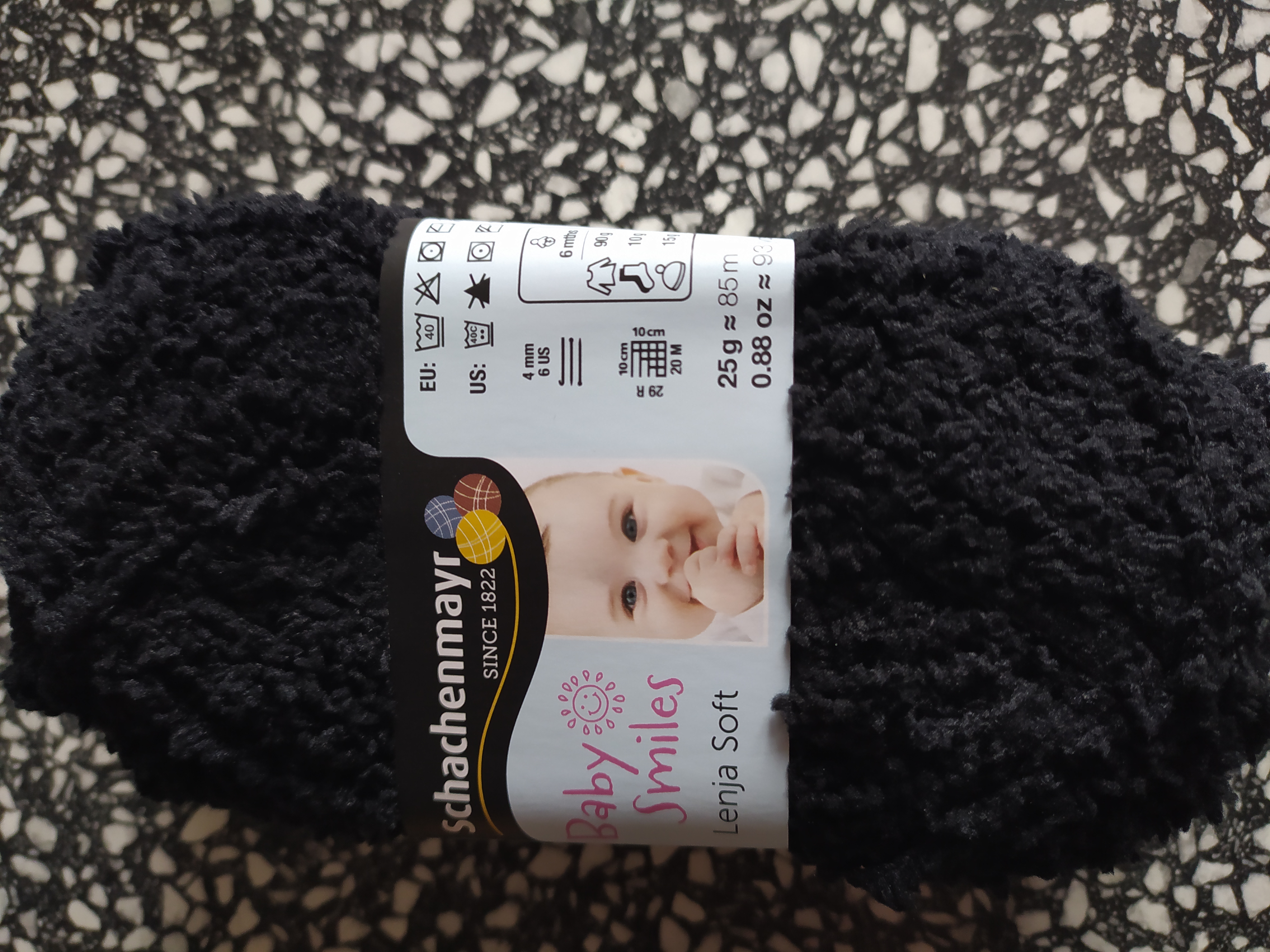 Příze Lenja Soft 25 g černá 1099