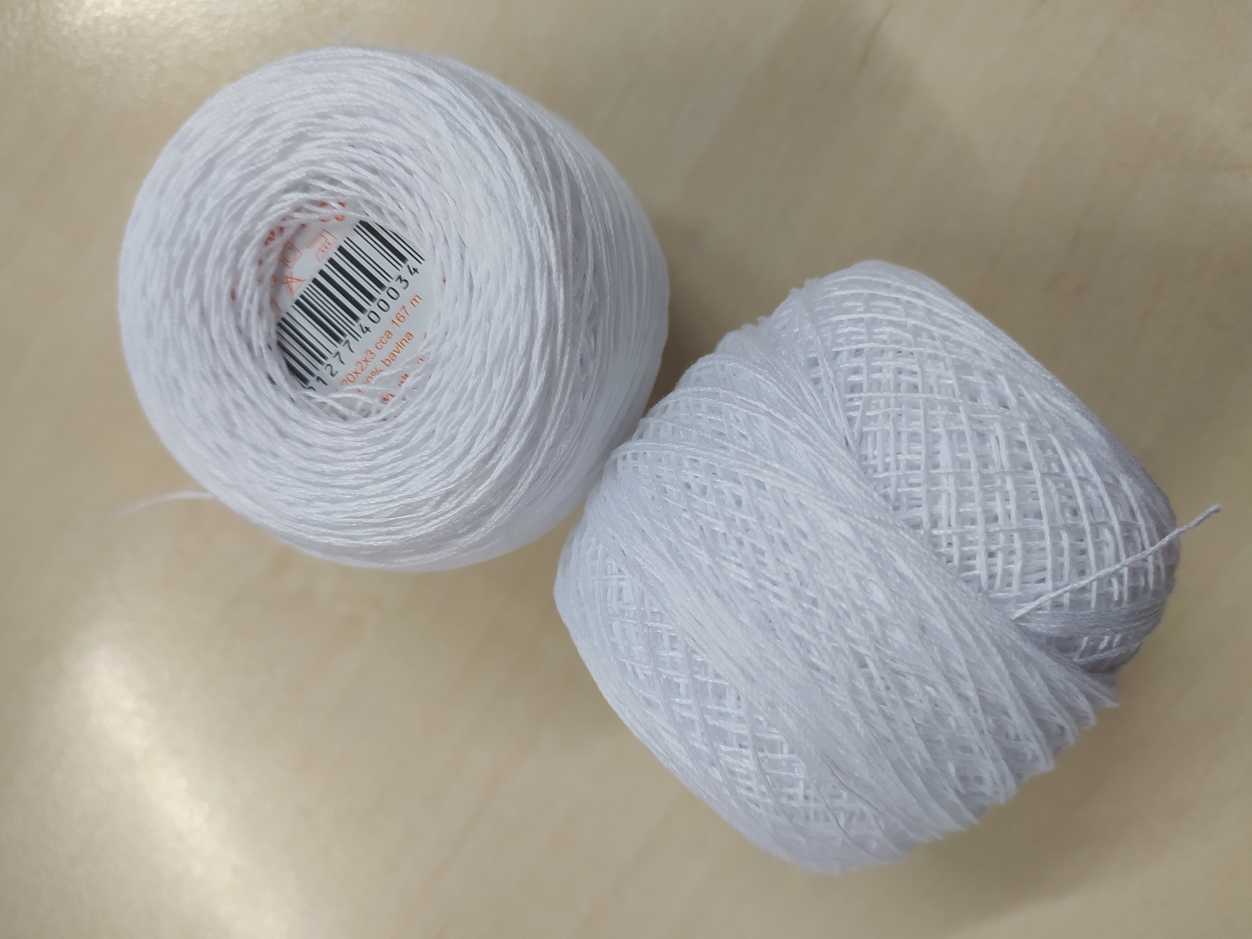 Háčkovací příze Kordonet 30 bílá 0010