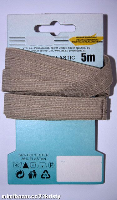 Pruženka dírková 15 mm béžová