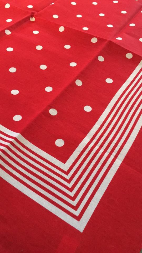 Bavlněný šátek 67 x 67 cm, červenobílý puntík