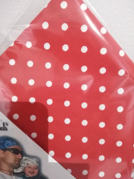 Bavlněný šátek 65 x 65 cm, červeno bílý puntík 5-7 mm