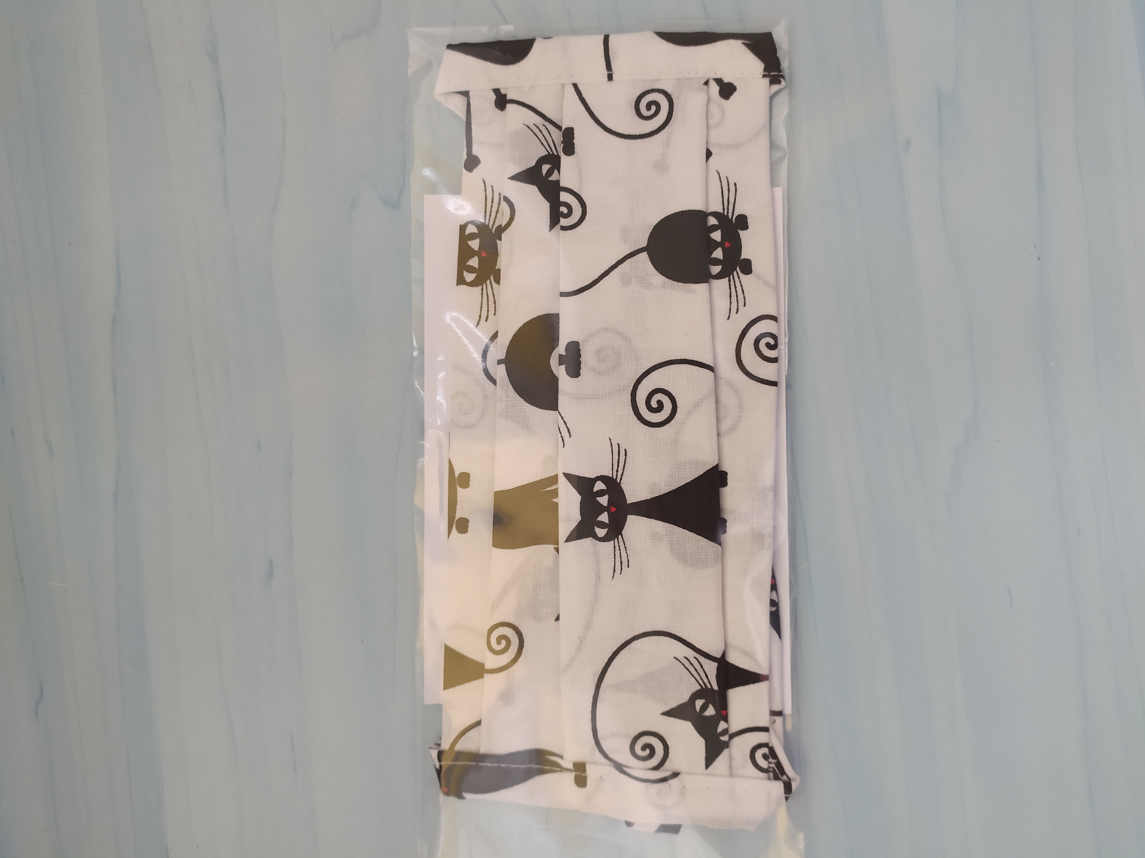 Bavlněná dvouvrstvá rouška kočky