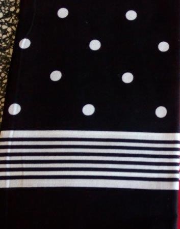 Bavlněný šátek 67 x 67 cm, černobílý puntík