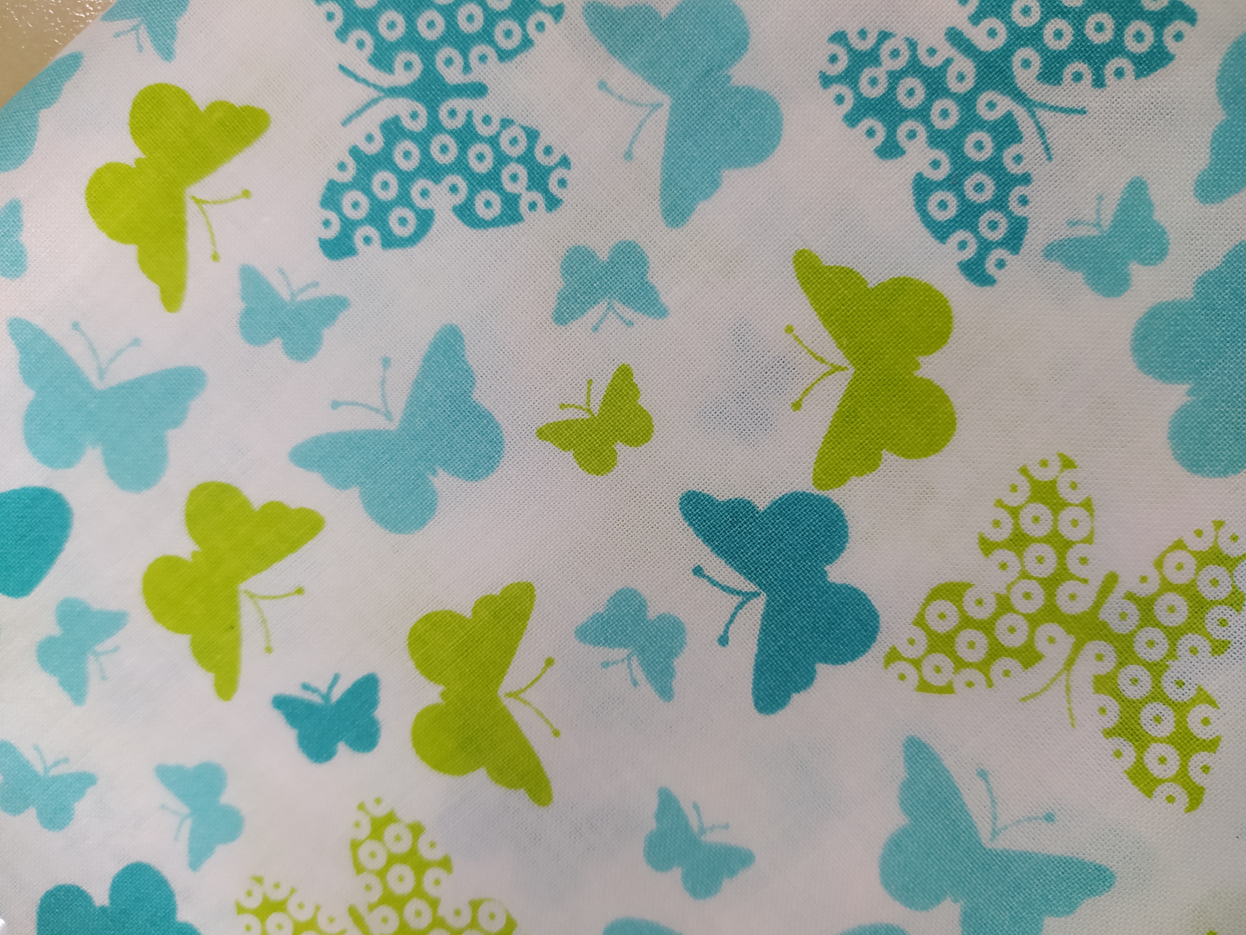 Bavlněný šátek 65 x 65 cm, tyrkysoví motýlci