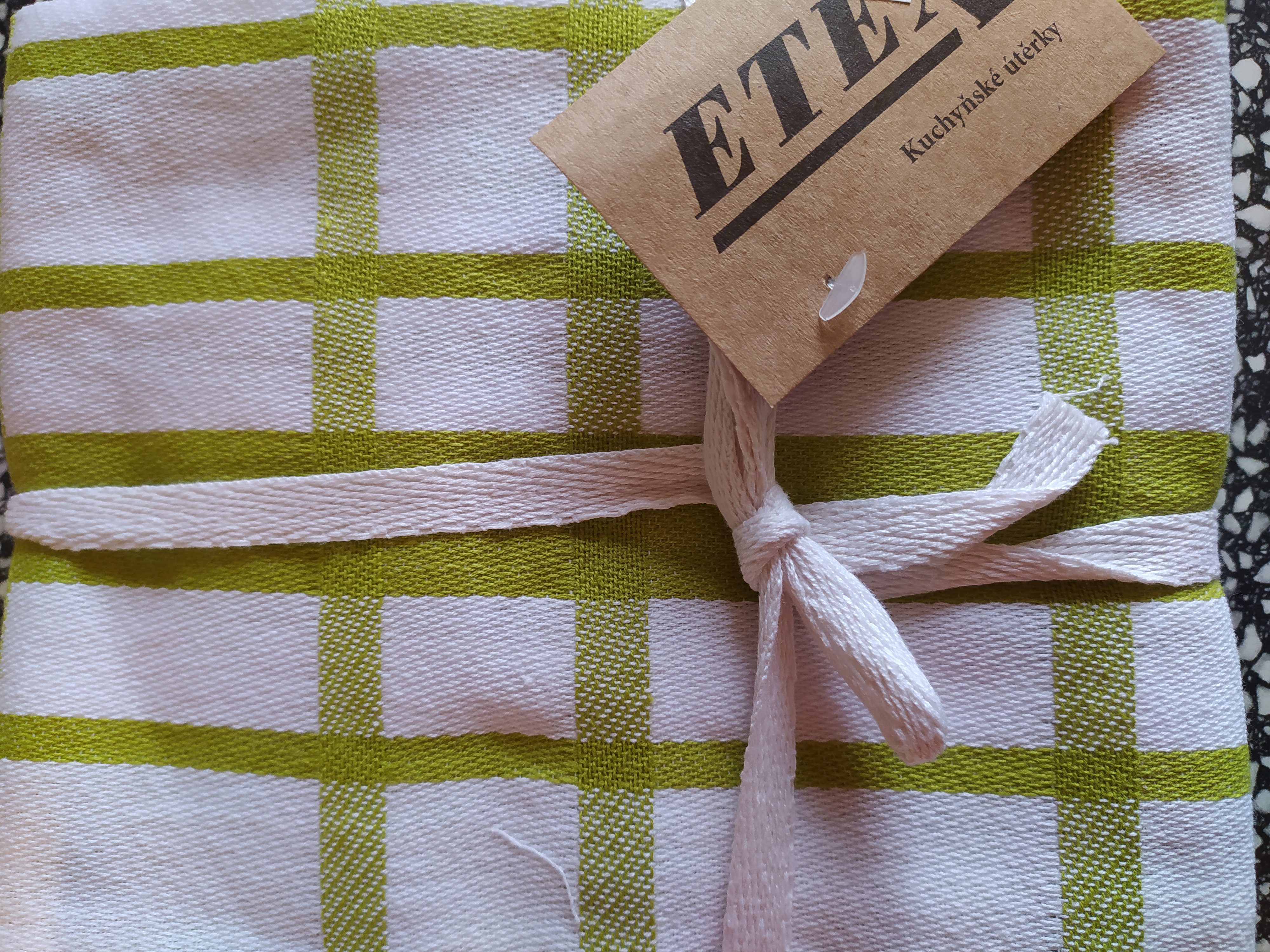 Utěrka kuchyňská 3 ks v balení zeleno - bílá