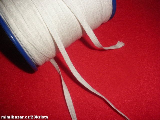 Kojenecká šňůrka - pertle 4,7 mm bílá