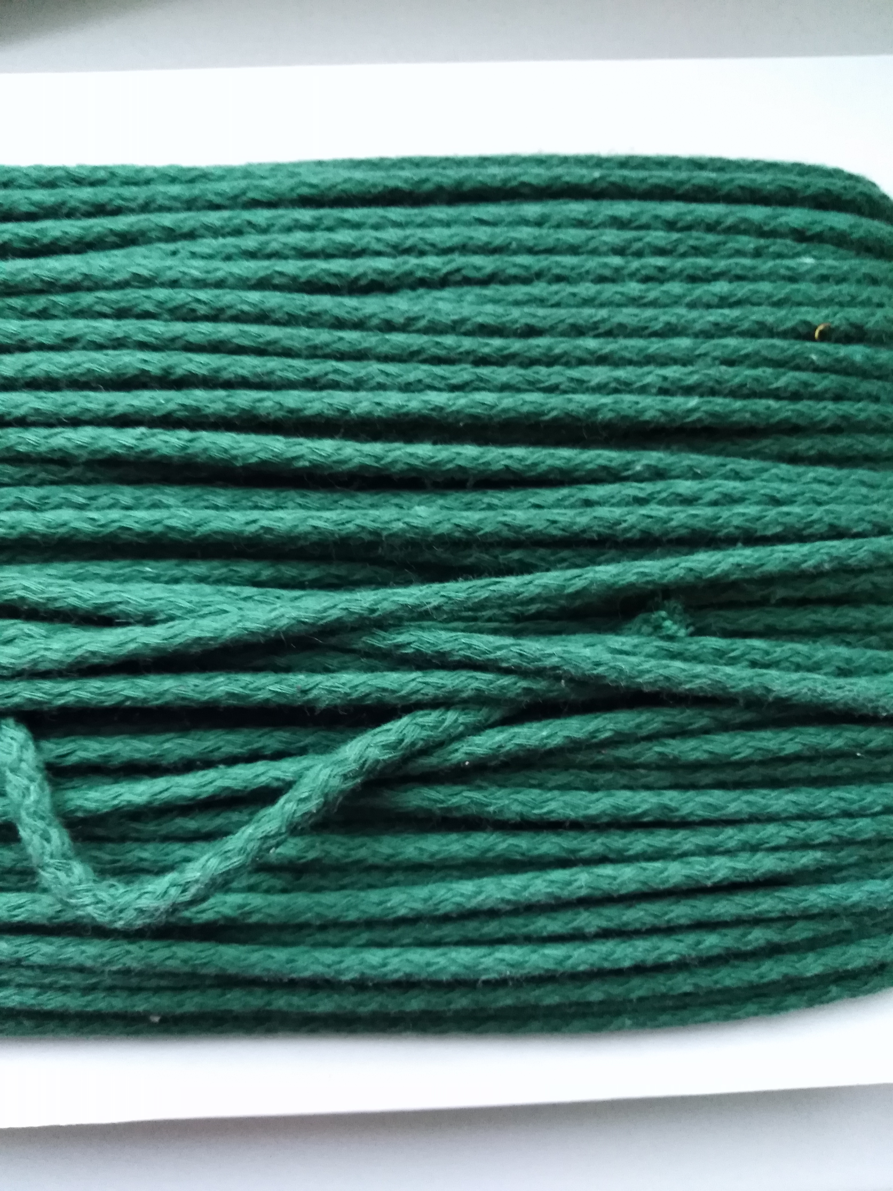 Šňůra oděvní bavlněná 4 mm zelená